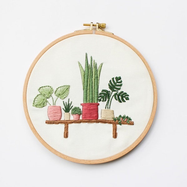 Modern Plants Embroidery Kit for beginners