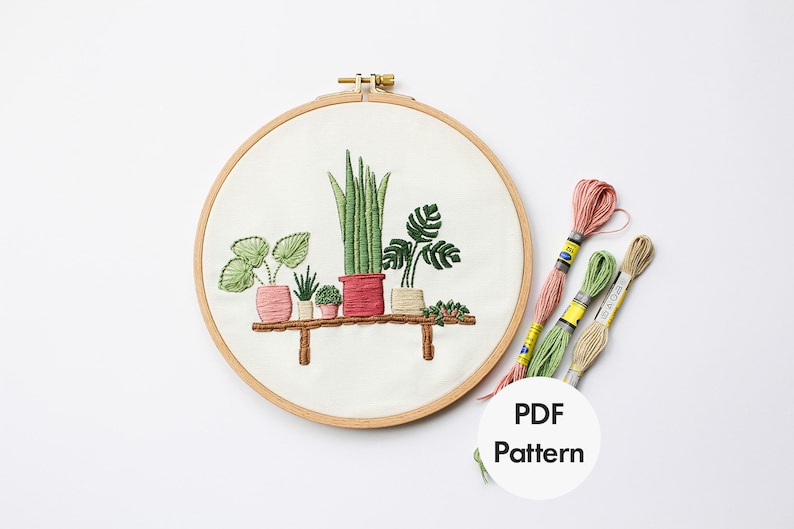 Plants Embroidery Pattern PDF Beginner Embroidery Pattern Etsy