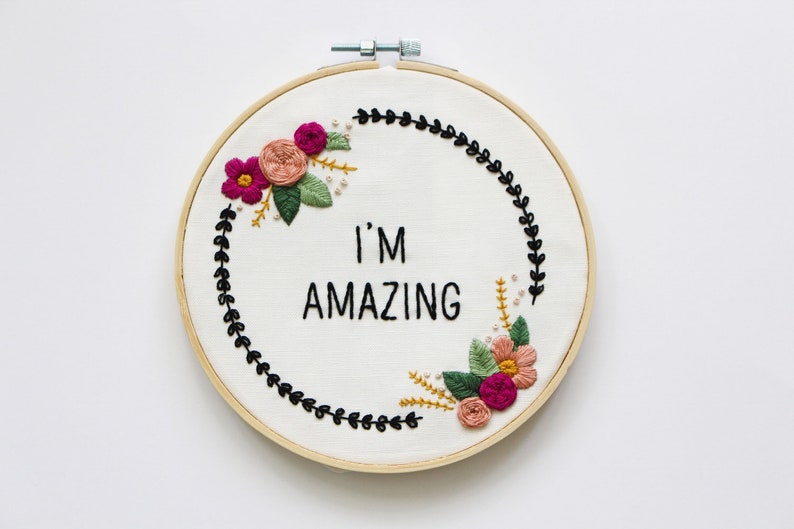 DIY Kit Christmas Gift Floral Embroidery Kit For Beginner Modern Embroidery Kit Hand Embroidery Kit