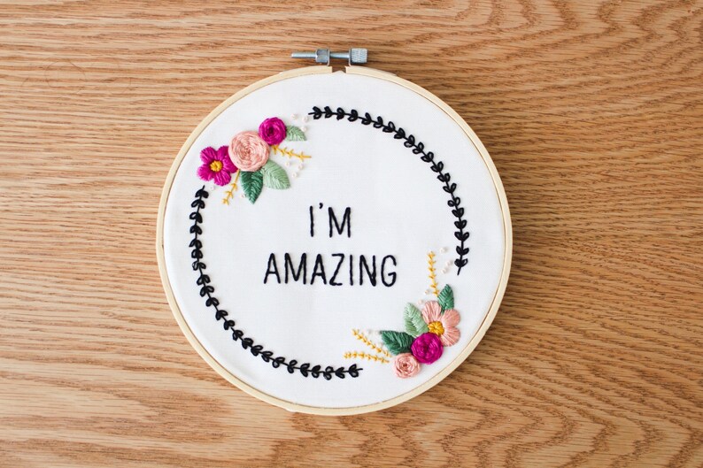 DIY Kit Christmas Gift Floral Embroidery Kit For Beginner Modern Embroidery Kit Hand Embroidery Kit