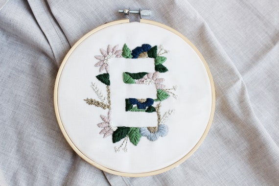 Floral Letter Embroidery Kit For Beginner