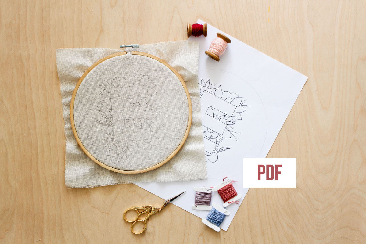 Letter E Embroidery Pattern Floral Embroidery Pattern PDF Etsy Australia