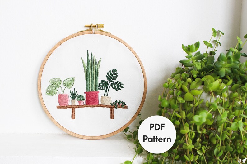 Plants Embroidery Pattern PDF Beginner Embroidery Pattern Etsy