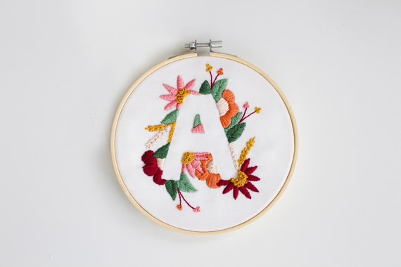Kits & How To initial embroidery beginner's embroidery letter ...