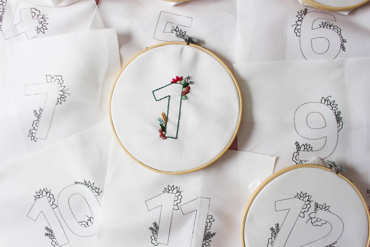 Floral Numbers Embroidery PDF Pattern Etsy