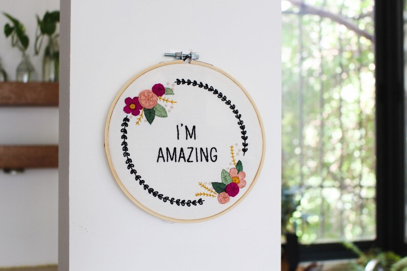DIY Kit Christmas Gift Floral Embroidery Kit For Beginner Modern Embroidery Kit Hand Embroidery Kit