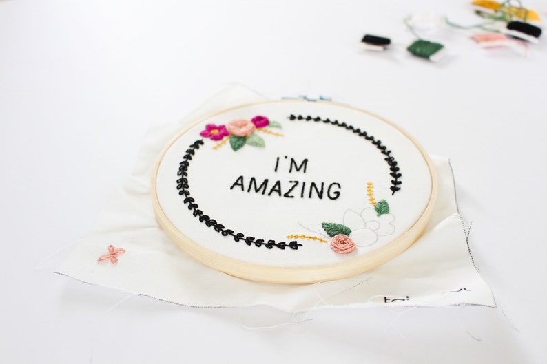 DIY Kit Christmas Gift Floral Embroidery Kit For Beginner Modern Embroidery Kit Hand Embroidery Kit