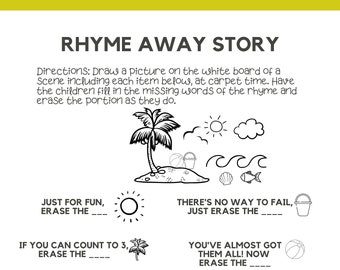 Rhyme Away Stories--Beach for Preschool/Prek/Kinder