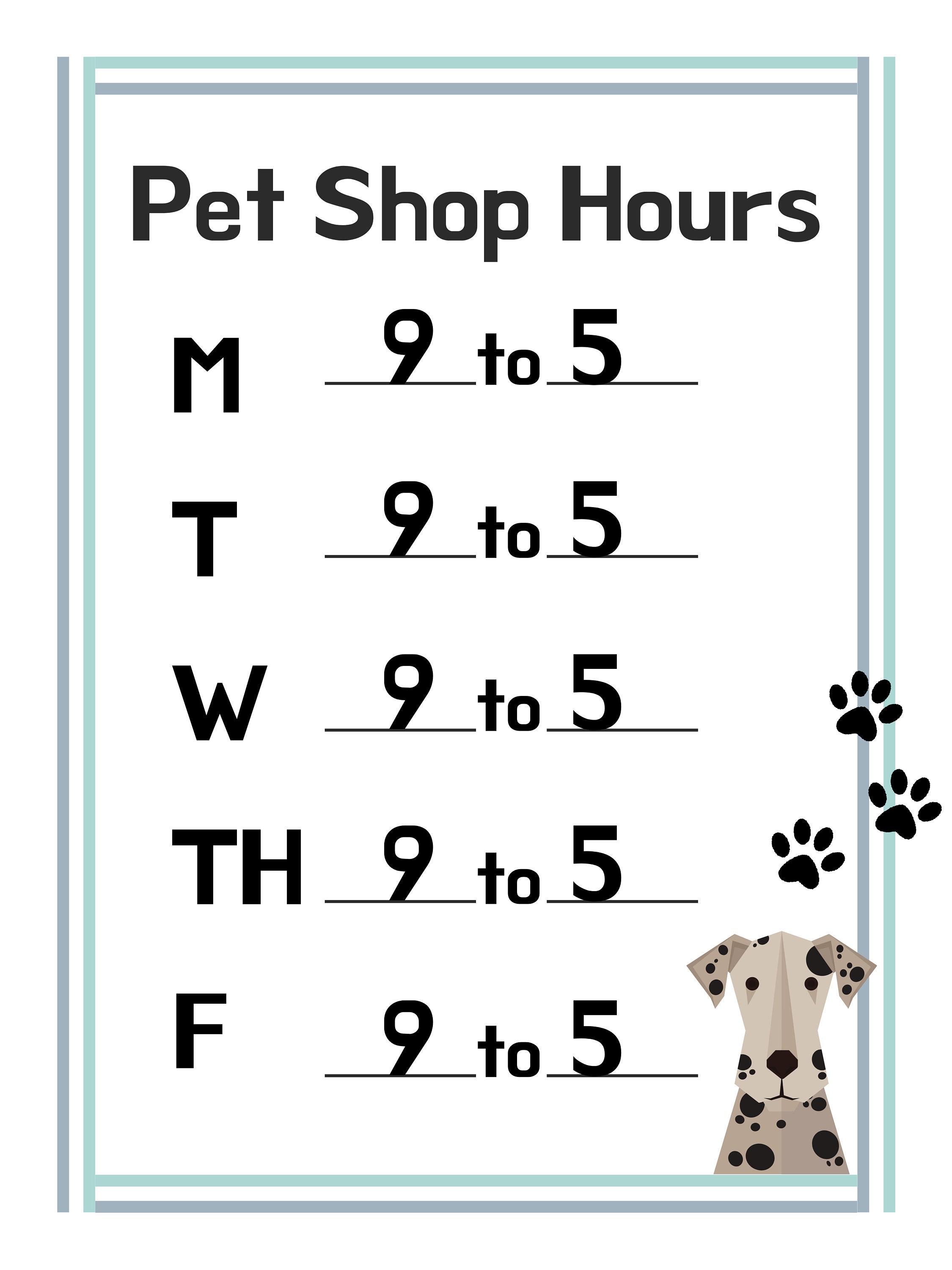 Pet Shop Dramatic Play Printables - Etsy