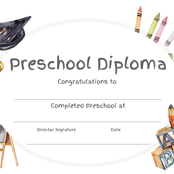 Preschool Diploma Printable