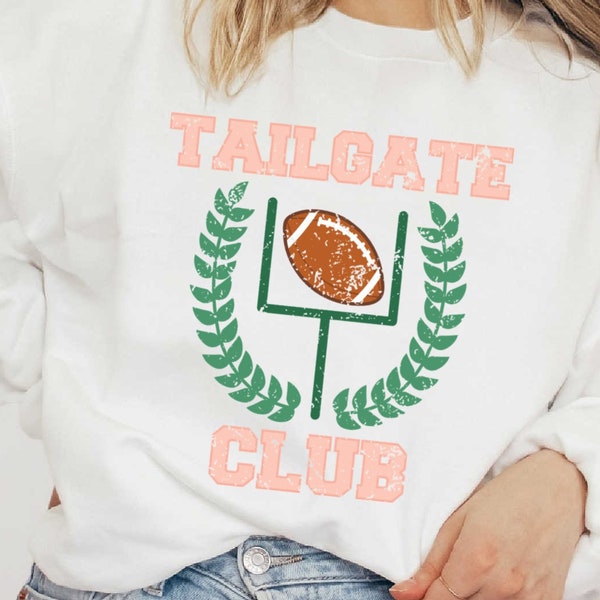 Tailgate Club Distressed & Solid SVG + PNG Files- Football, Fall, Retro, Football Season, Touchdown, Sublimation, Cricut, Game Day, Tailgate