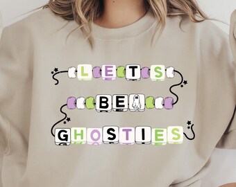 Let's Be Ghosties Distressed & Solid SVG + PNG Files - Halloween, Spooky Vibes, Fall, Besties PNG, Ghouls Rule, Scary Movies, T Shirt Design