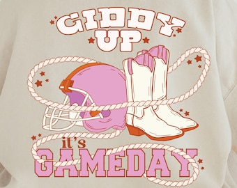 Custom Giddy Up Its Gameday Distressed & Solid SVG + PNG Files-Football, Custom Design, Fall, Retro, Football Season, Touchdown, Sublimation