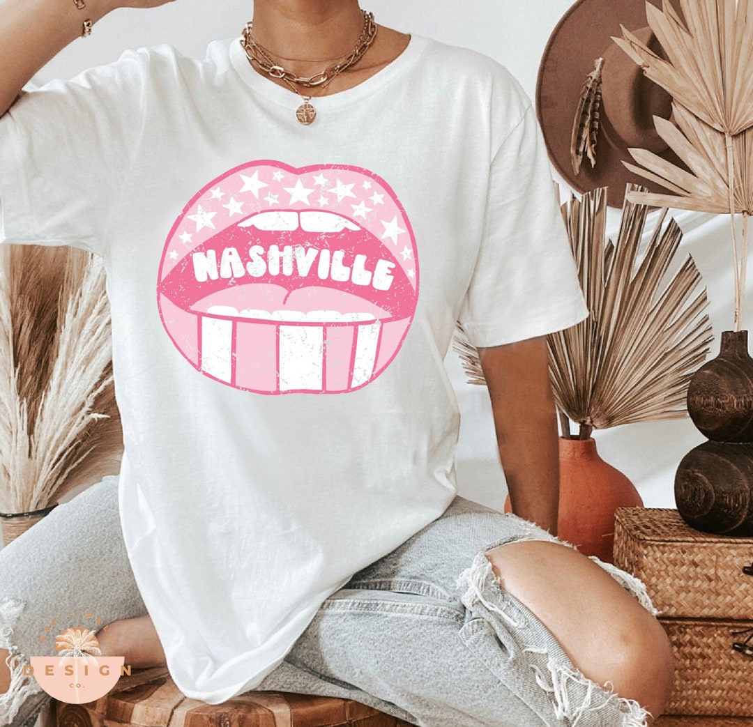 Nashville Lips Distressed & Solid SVG PNG Files Etsy