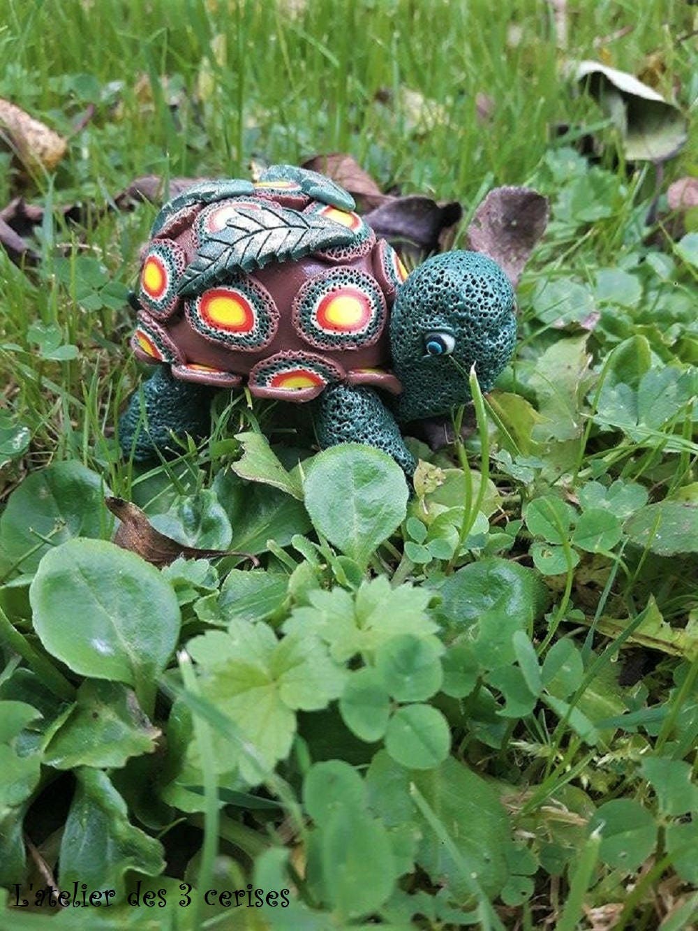 Décoration Tortue Automnale Réalisée en Fimo #