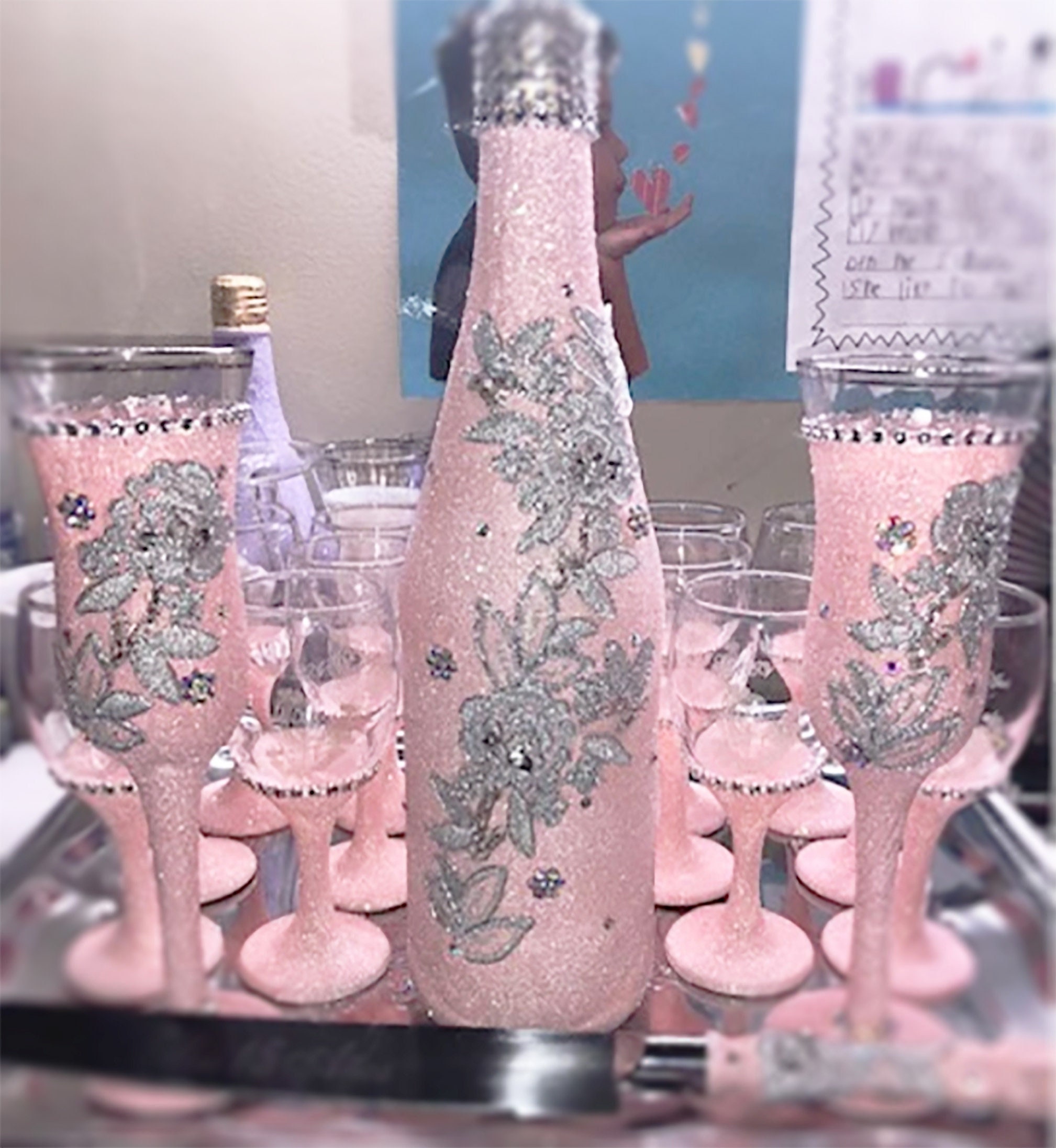 Copas Quinceañera O Sweet 16 Para Brindis Personalized Champagne