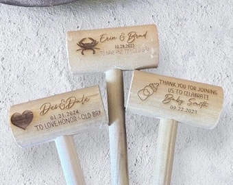 Mazos de cangrejo personalizados: Recuerdos grabados para fiestas de mariscos