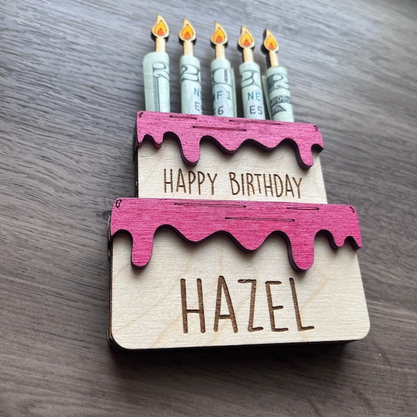 Porte-cartes cadeau personnalisé en argent pour gâteau d'anniversaire