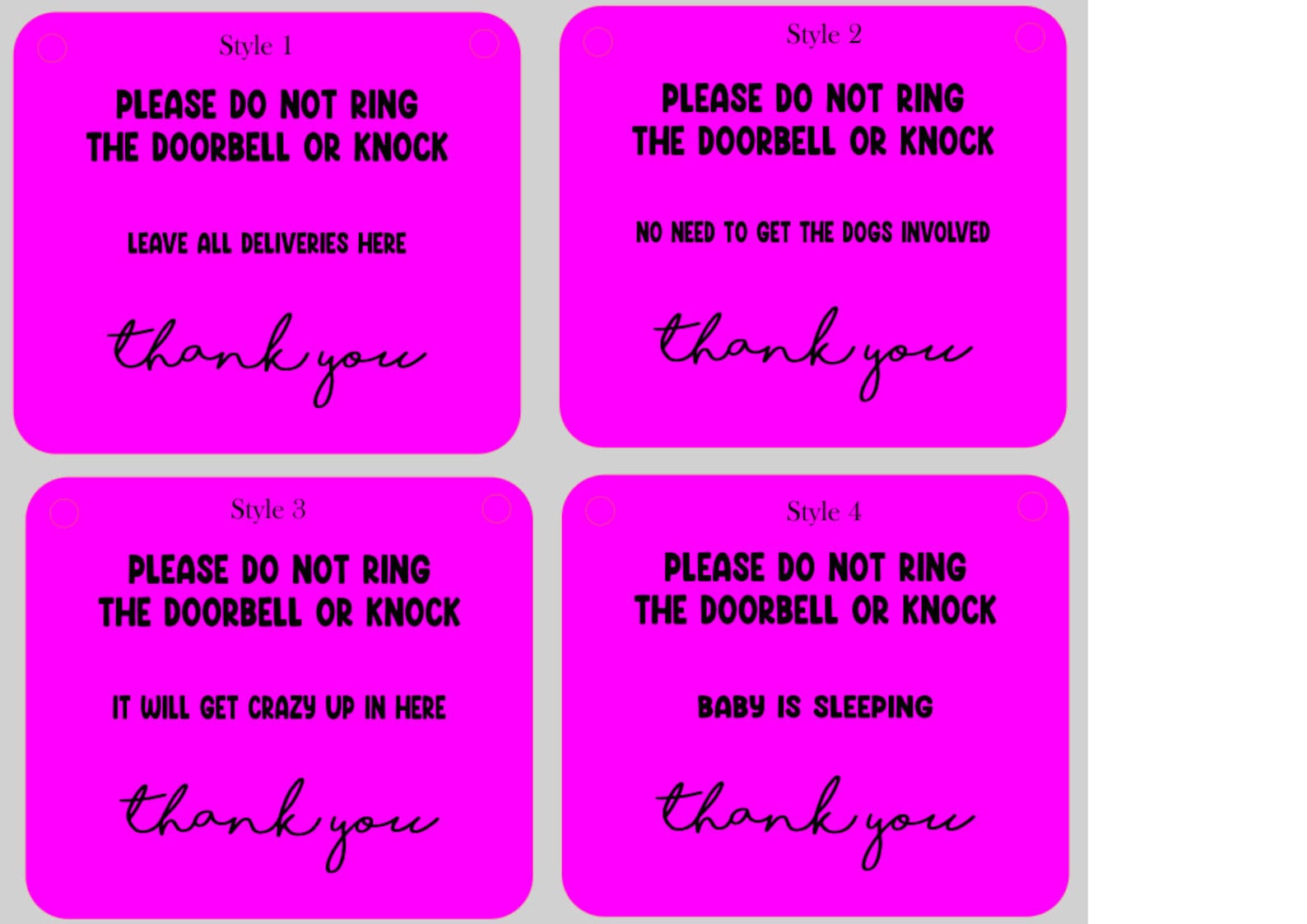 Please Do Not Knock Door Sign Small Do Not Ring Doorbell Etsy