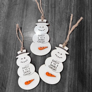 Adorno de muñeco de nieve divertido de 7,6 a 12,7 cm. Decoración navideña inapropiada de 15,2 a 20,3 cm. Regalo de humor para adultos y parejas.
