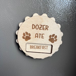 Pet Feeding Tracker | Custom Slider Magnet | Has The Dog Been Fed Check List | Pet Feeding Reminder