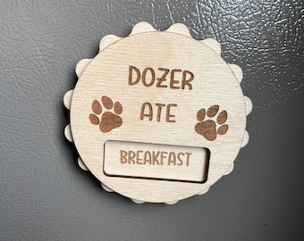 Personalized Pet Feeding Tracker Magnet: Dog Food Checklist