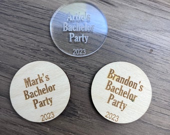 Engraved Golf Ball Marker: Custom Bachelor Party Favor