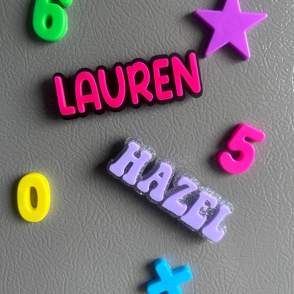 Custom Double Layered Name Magnets | Childs Art Display | Acrylic Fridge Magnet