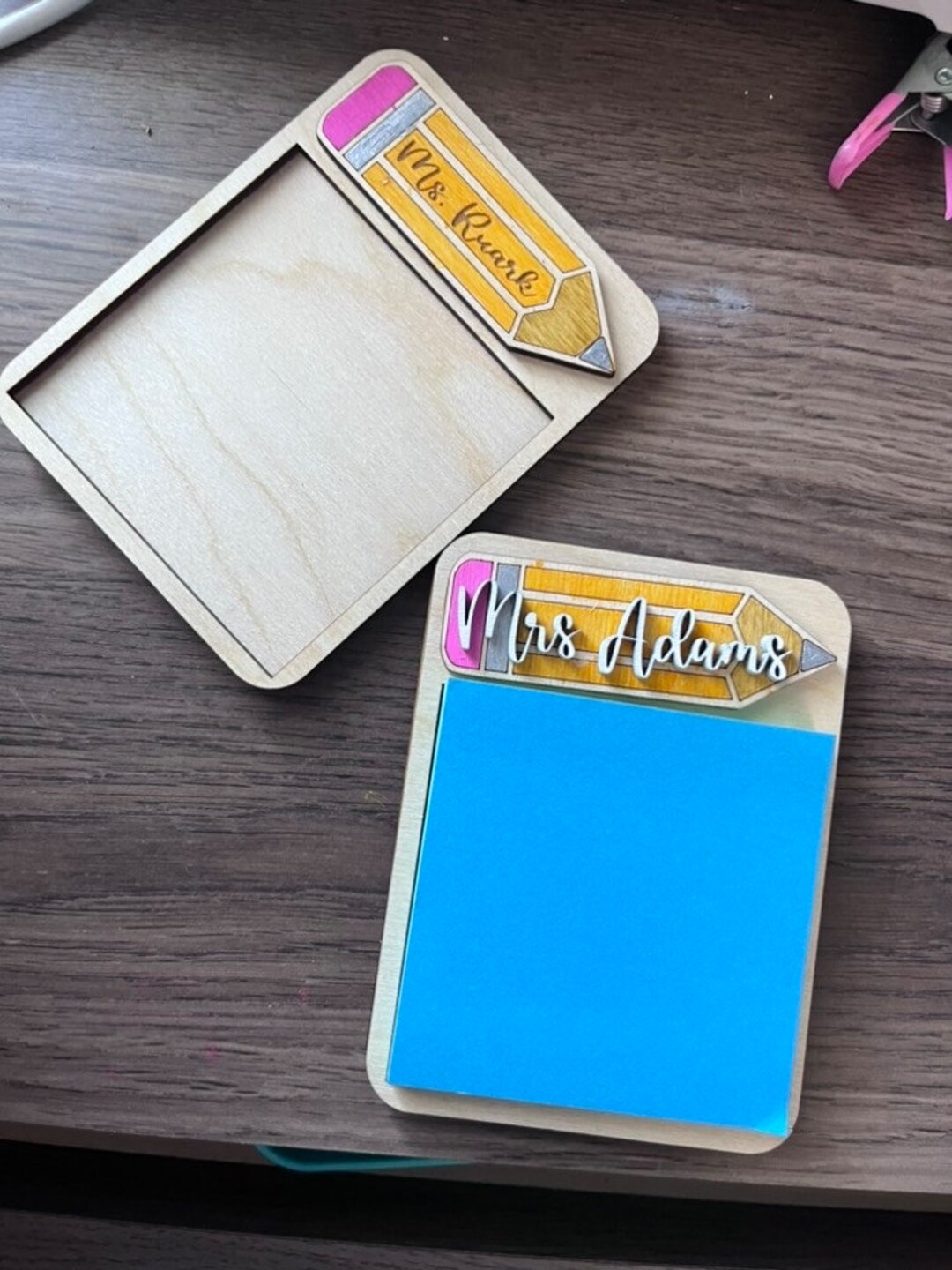 Personalized Teacher Notepad Holder Customer Teacher Gift Sticky Note ...
