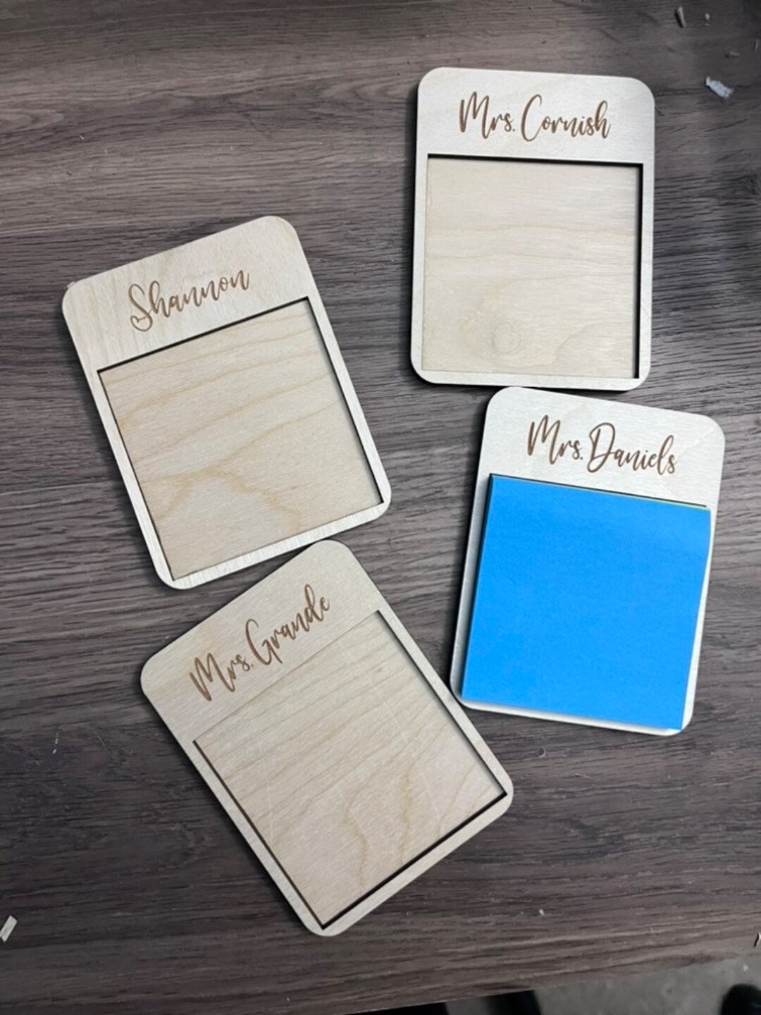 Personalized Notepad Holder Customer Teacher Gift Sticky Note Desk