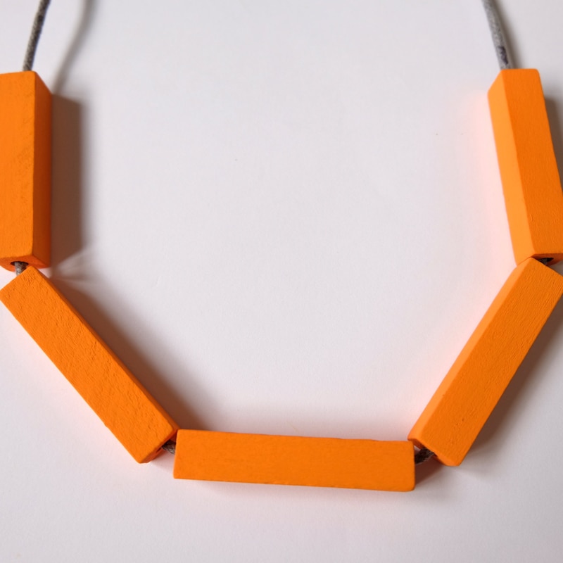 Orange Bead Necklace - Etsy