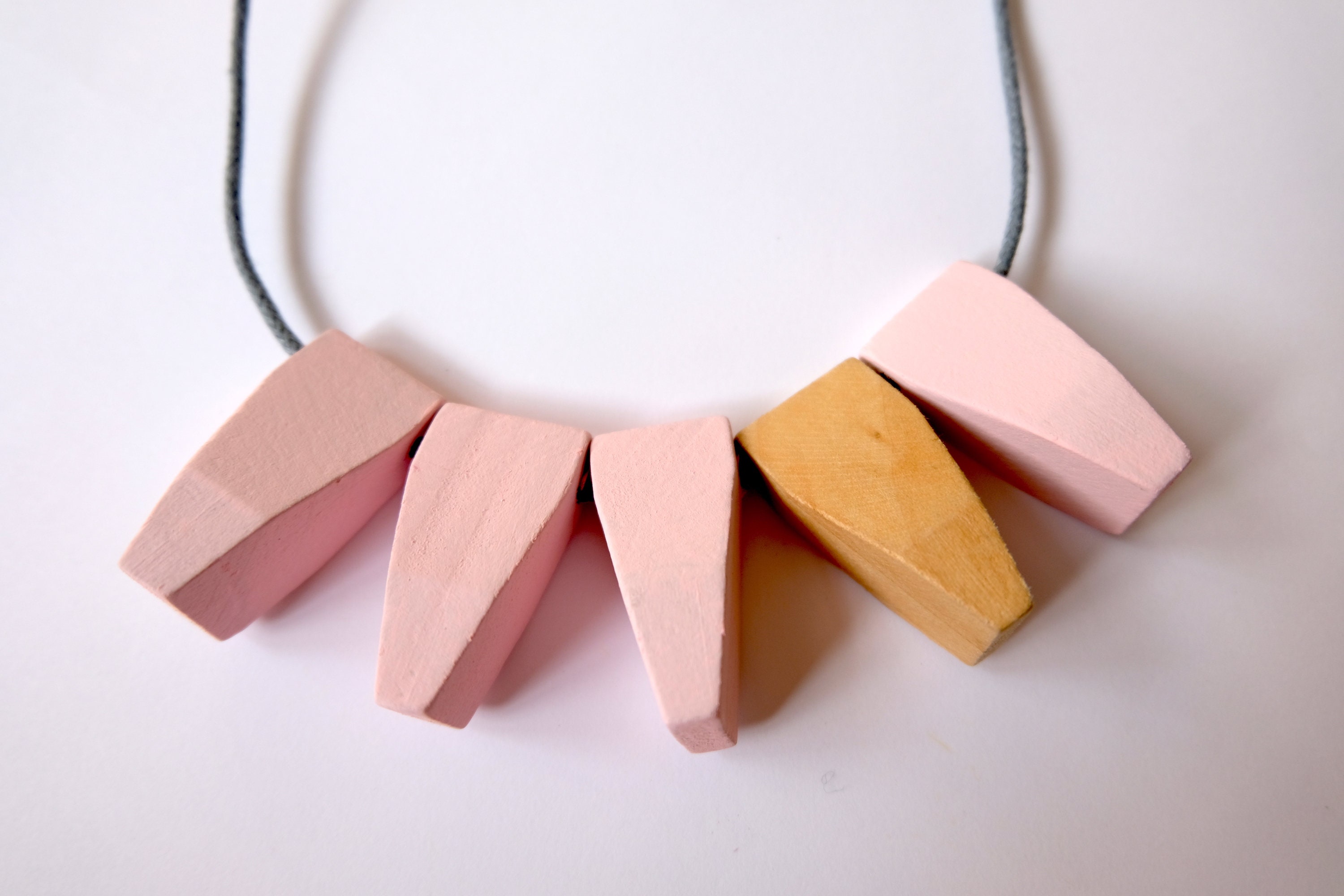 Handmade Baby/light/pastel Pink Wood/wooden Bead/beaded
