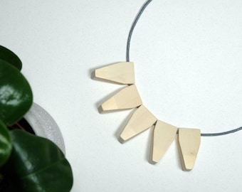 Legno naturale fatto a mano / Legno Appeso Afero /Collana perline - Minimalista/Geometrico/Chunky/Statement