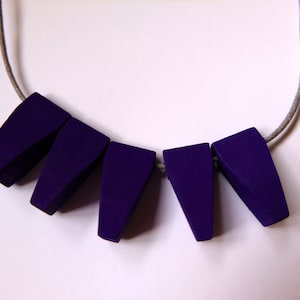 Handmade Dark Purple Wood/Wooden Bead/Beaded Pendants Necklace - Minimalist/Contrast/Metallic/Statement *6 Designs*