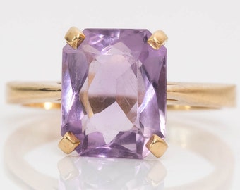 1940 年代頃の 14K イエロー ゴールド & アメジスト リング、VJ #138A