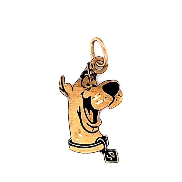 Circa 1980s Vintage Scooby-Doo Head Charm in 14 Karat Yellow Gold, FD#1894