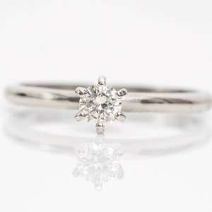 Circa  1960s 14k White Gold Diamond Engagement Ring, VJ #1016