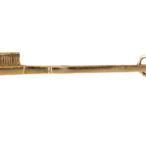 Circa 1930s 14k Gold Toothbrush Charm, VJ#60A