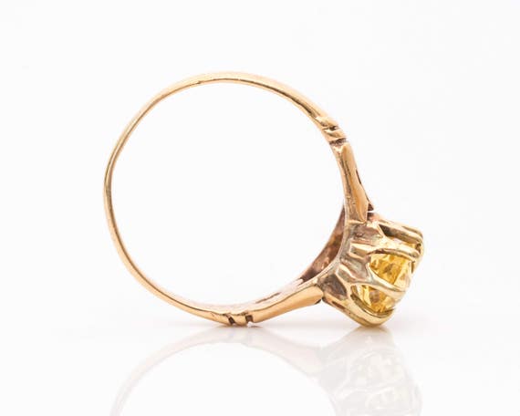 Antique Circa 1890s Victorian Yellow Topaz 9k Gol… - image 4