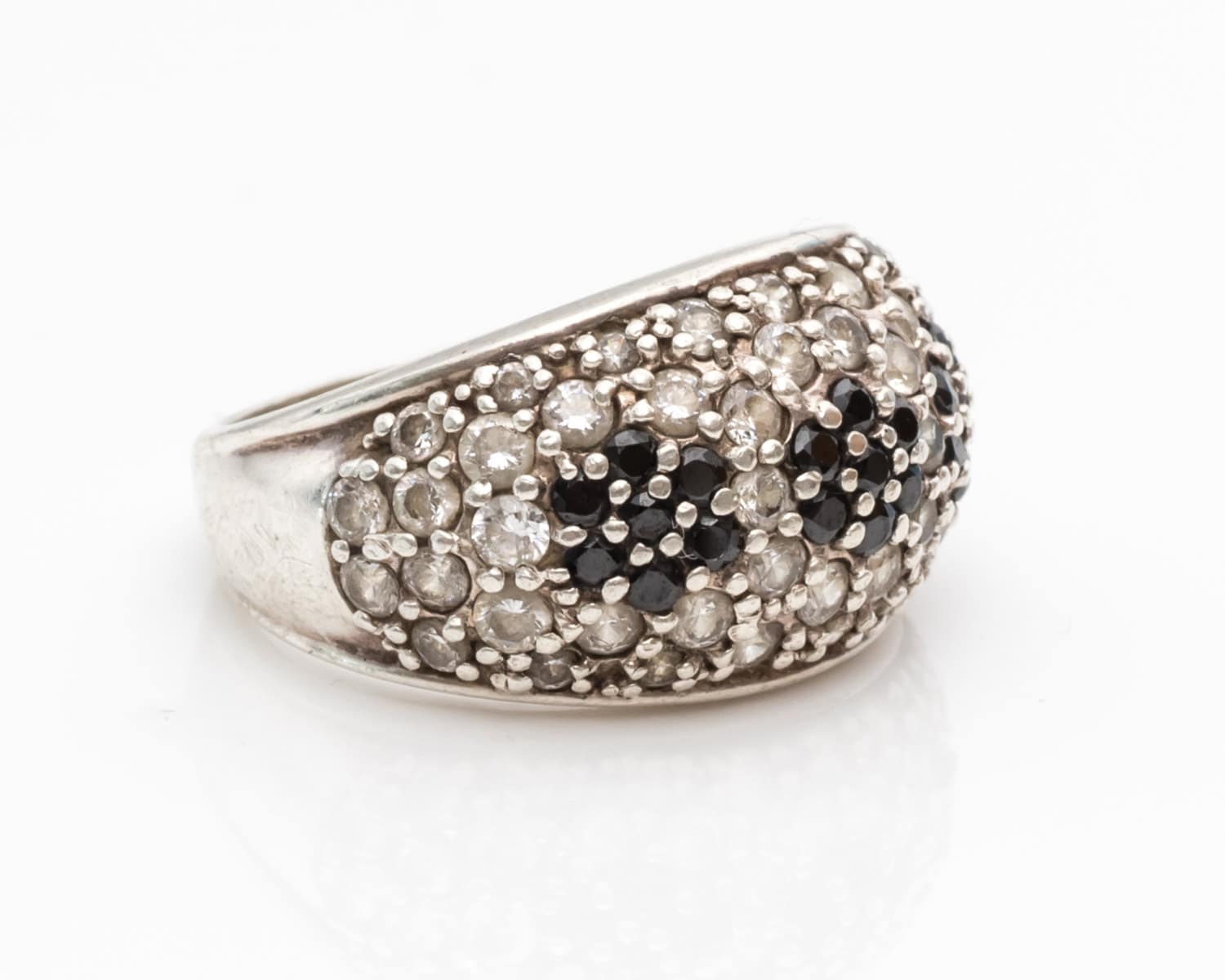 注目ブランドのギフト CZ & Quartz Dark Vintage 1980s Circa Floral Ring Cluster ルアー・フライ
