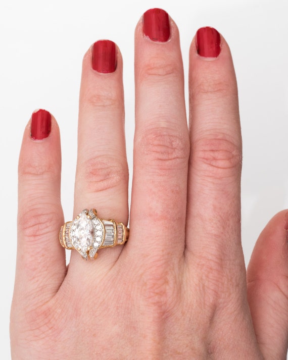 Circa 1980s Sterling Silver & CZ Diamante Ring, VJ #780 - Etsy