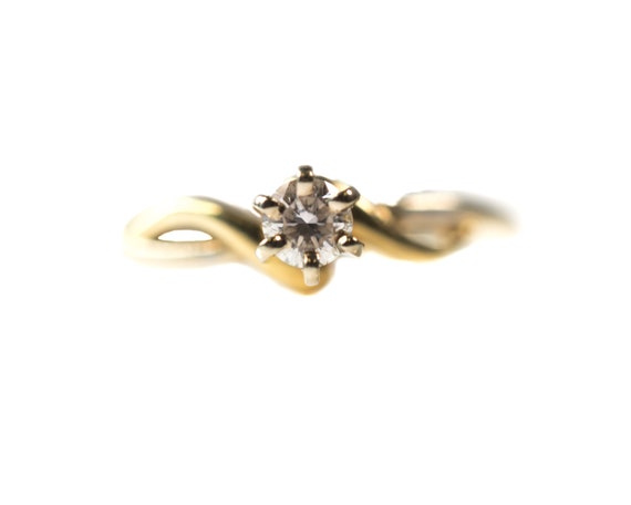 Circa 1940s 14k Gold & Diamond Two Tone Engagemen… - image 7