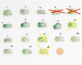 Circa 1940s Vintage Lucky Rabbit Carved Jade Pieces, VJ #122A