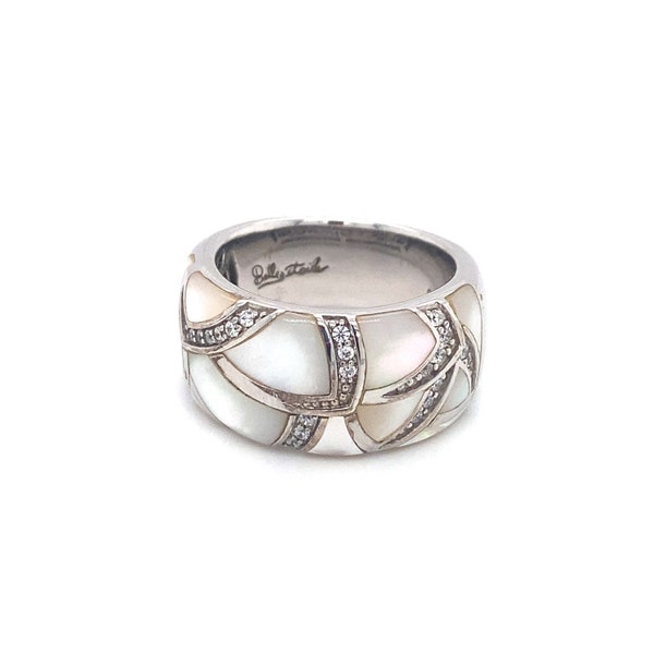 Belle Etoile "Sirena" Mother of Pearl Band in Sterling Silver