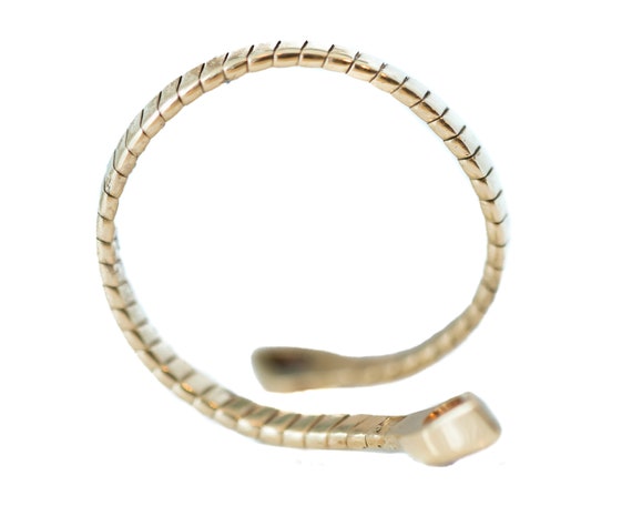 Vintage 14K Yellow Gold Two Headed Serpent Ring: … - image 5