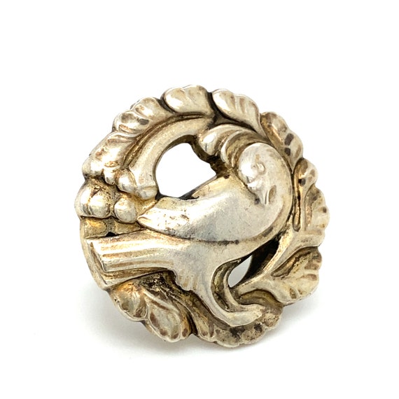 Circa 1960s Danish Bird Cocktail Ring in Sterling… - image 5