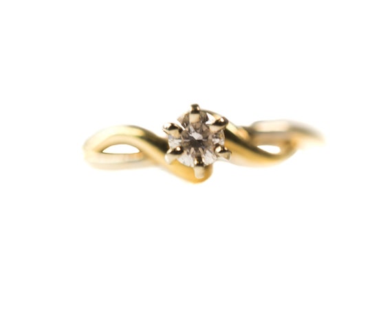 Circa 1940s 14k Gold & Diamond Two Tone Engagemen… - image 1