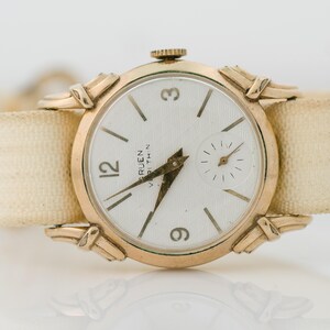 Circa 1930s Art Deco Gruen 14K Gold Plate Watch, VJ 999A imagem 5