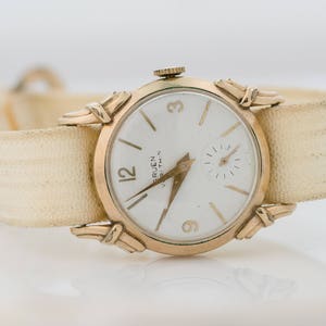 Circa 1930s Art Deco Gruen 14K Gold Plate Watch, VJ 999A imagem 9