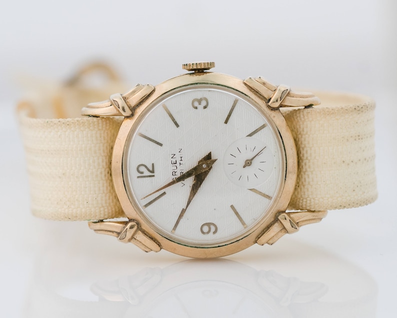 Circa 1930s Art Deco Gruen 14K Gold Plate Watch, VJ 999A imagem 4